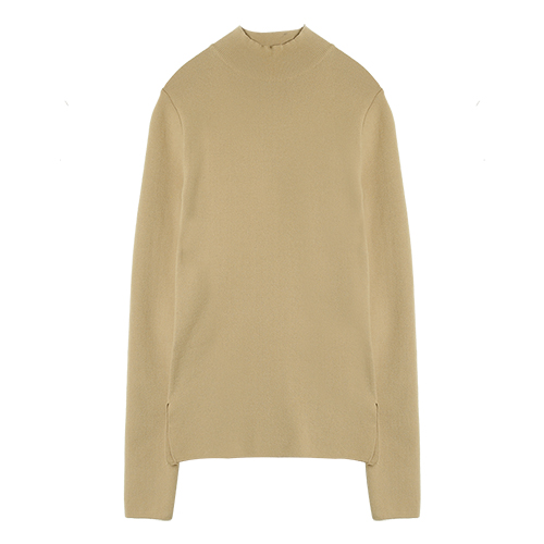iuw0005 high-neck knit top (beige)