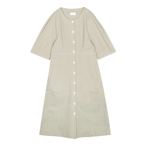 iuw0113 stitch cotton dress (beige)