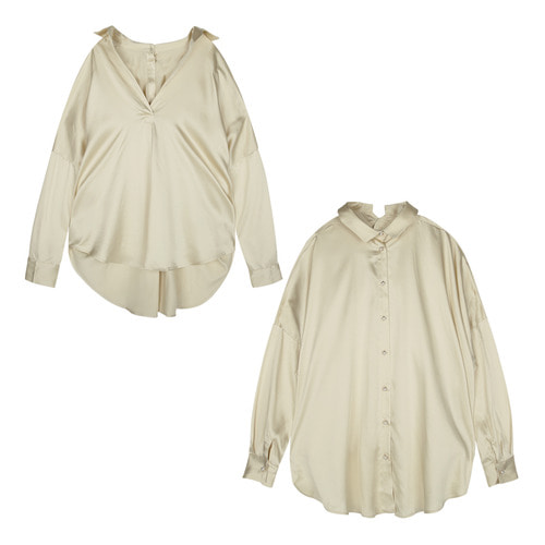 iuw170 double-faced blouse (ivory)
