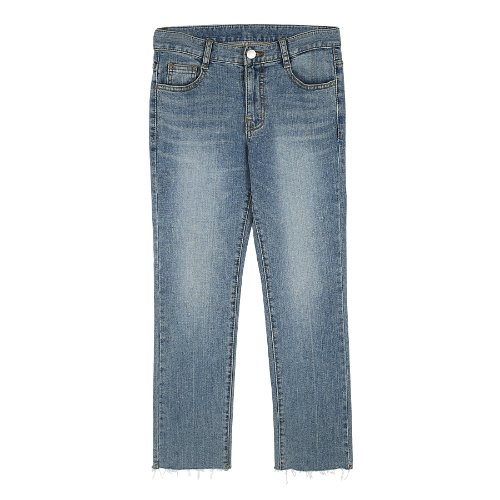 iuw324 Hems-cut jeans blue