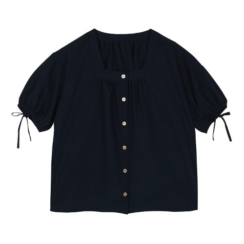 iuw412 Sleeve string blouse (navy)