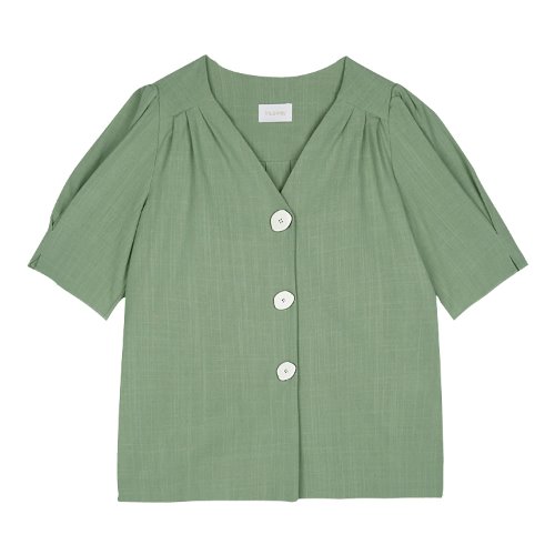 iuw407 Big-button blouse (mint)