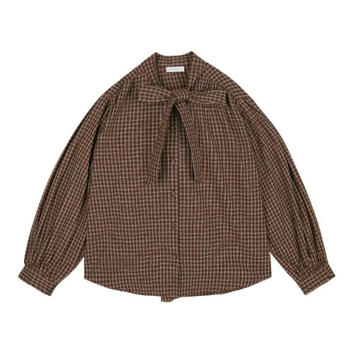 iuw561 ribbon blouse (brown)