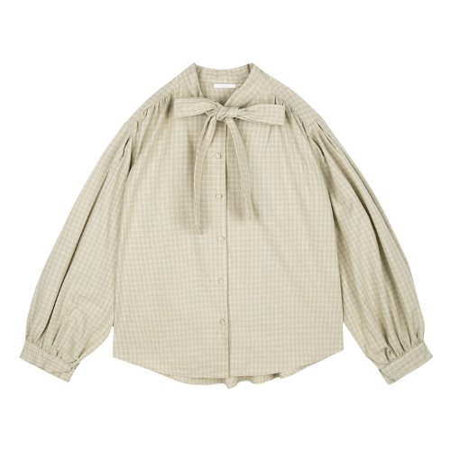 iuw562 block ribbon blouse (beige)