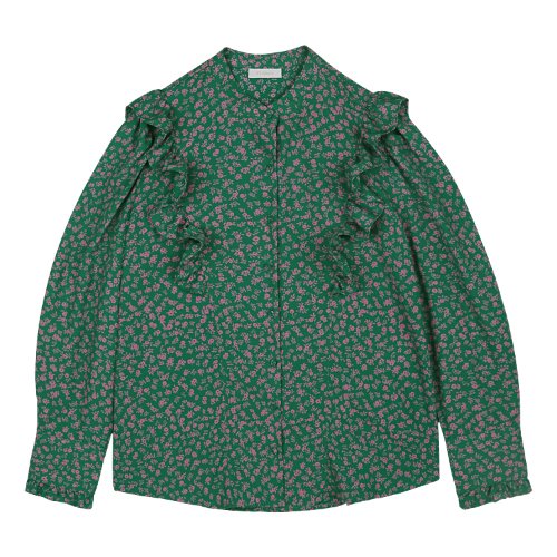 iuw572 nocollar blossom blouse (green)
