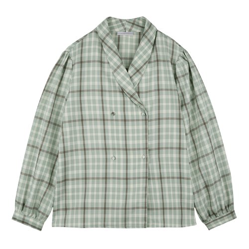 iuw633 fiance double check blouse (mint)