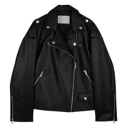 iuw657 multi zipper rider jacket (black)