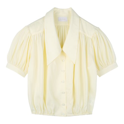 iuw692 big collar string blouse (yellow)