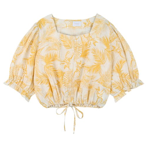 iuw760 waist string banding blouse (yellow)