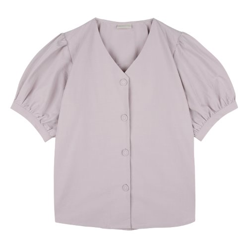 iuw748 puff sleeve half shirts (light purple)