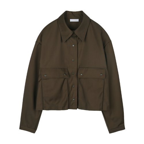 iuw814 crop pocket shirts JK (brown)