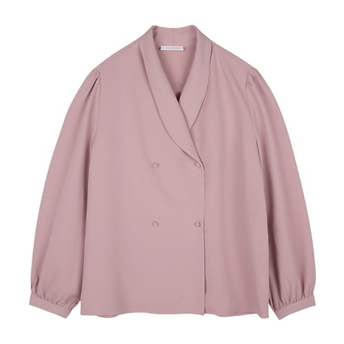 iuw802 round collar double blouse (pink)