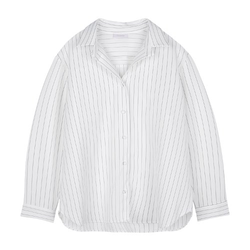 iuw800 open collar stripe shirts (white)