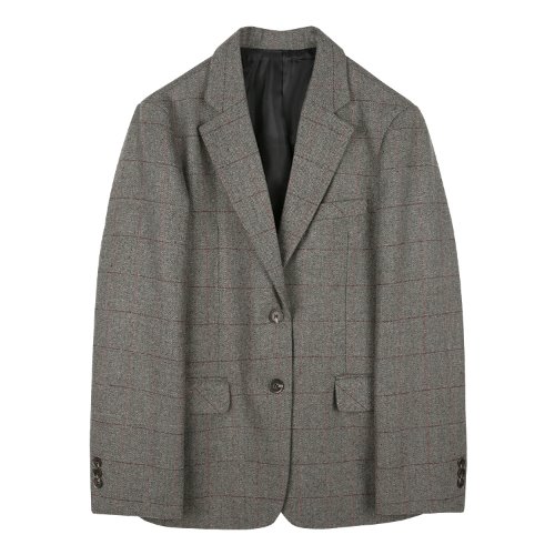 iuw871 wool combi check jacket