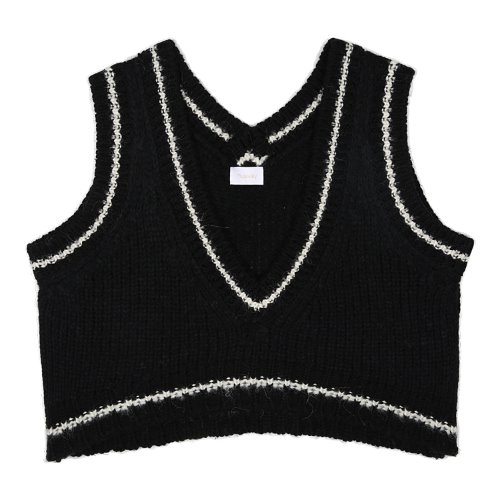 iuw887 wool boxy vest (black)