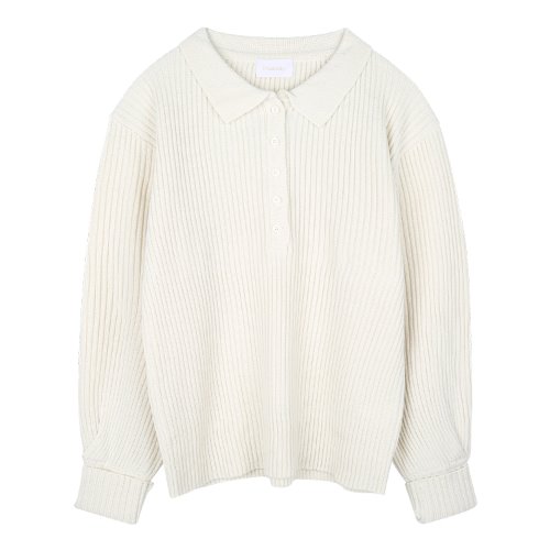 iuw897 button collar knit (cream)