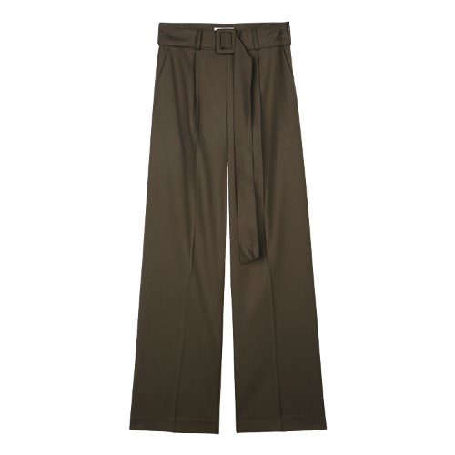 iuw862 modern belted slacks (brown)