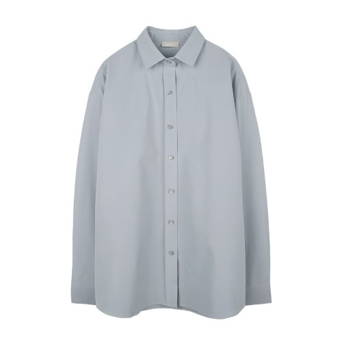 iuw917 round button box shirts (light grey)