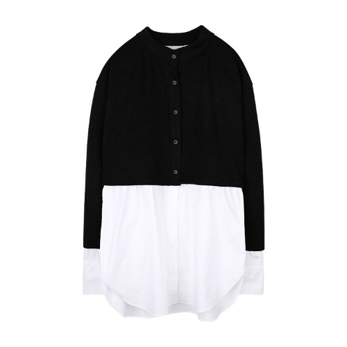 iuw921 layered shirts knit (black)