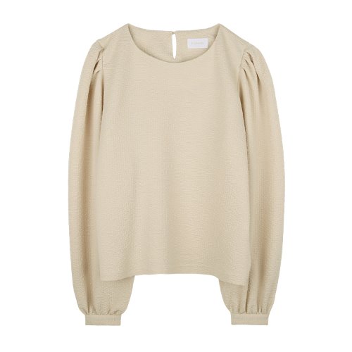 iuw915 wrinkle roundneck blouse (beige)