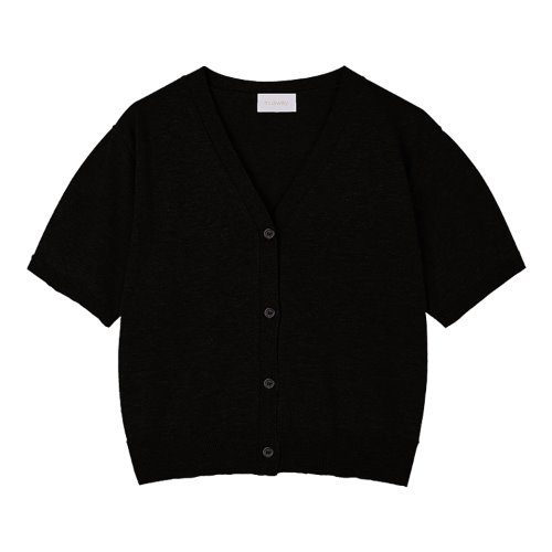 iuw986 linen knit cardigan (black)