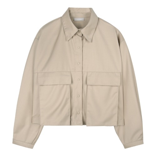 iuw1081 big pocket crop jacket (beige)