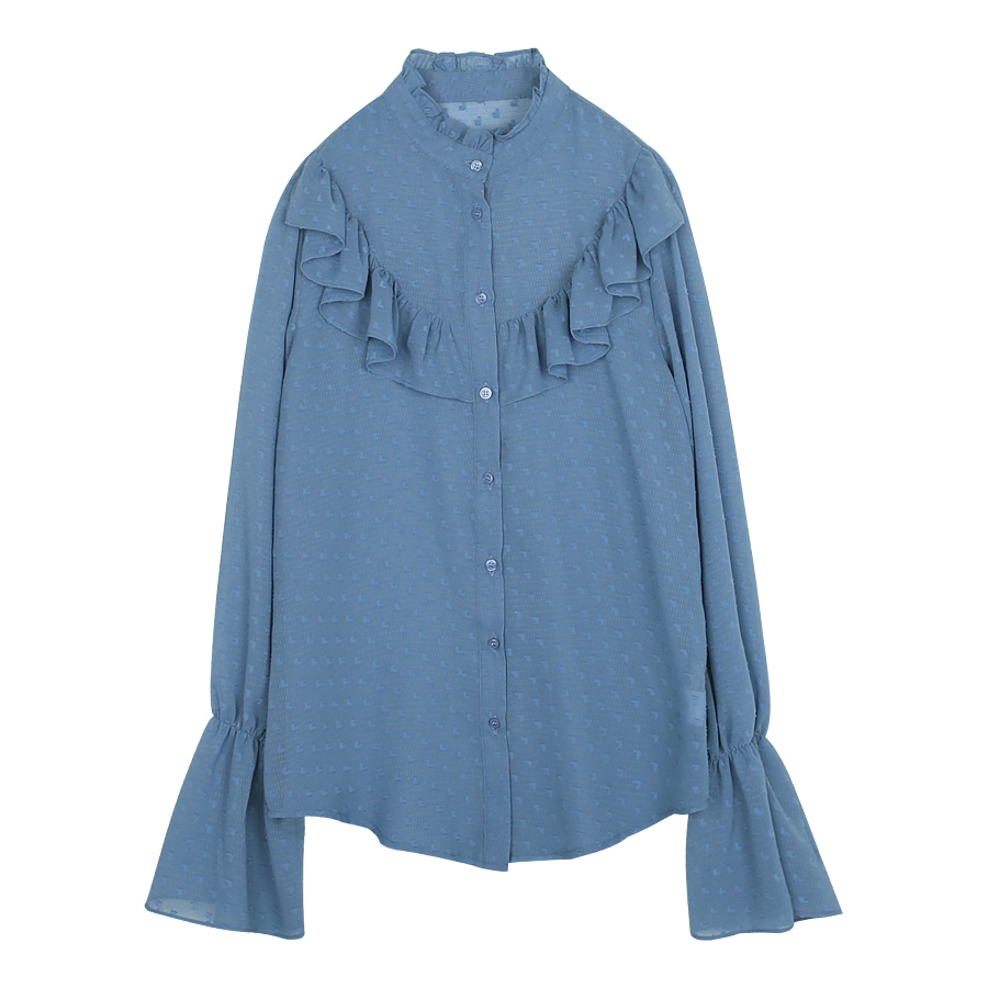 iuw0055 heart chiffon blouse (blue)