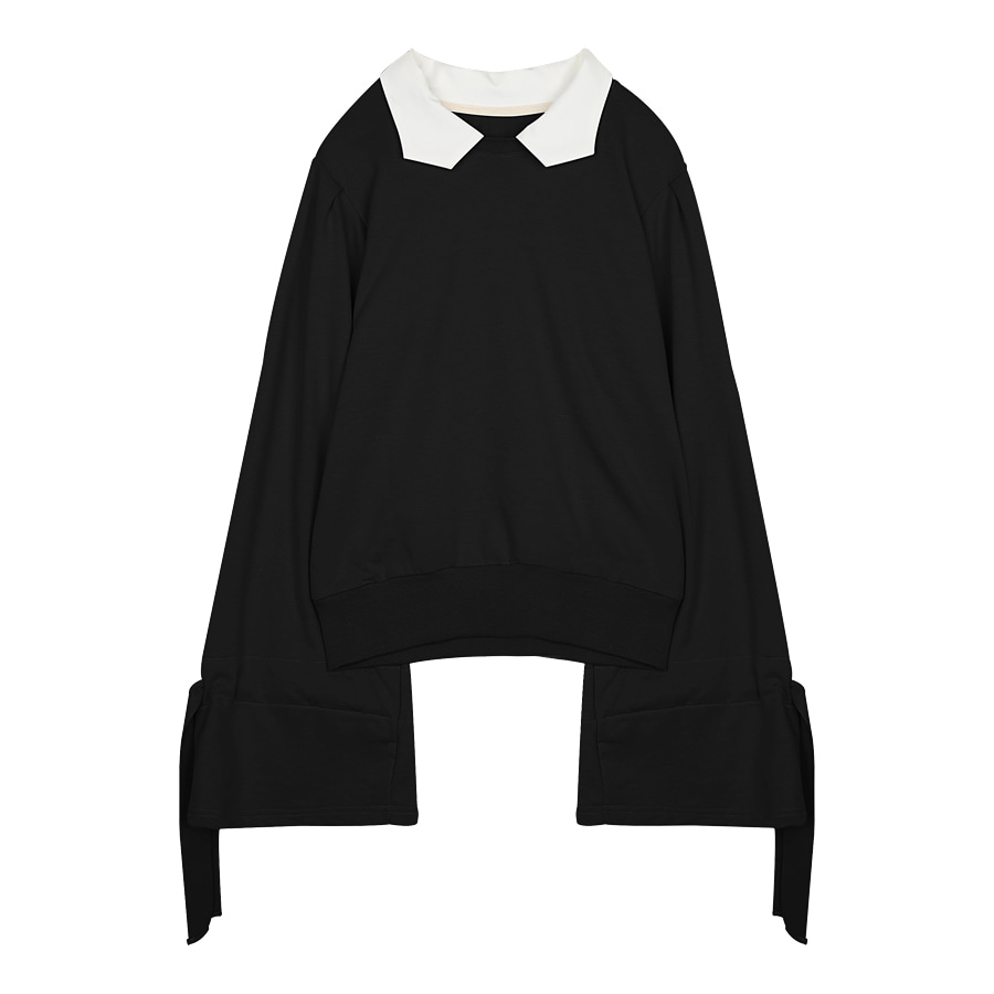 iuw0063 collared sweatshirt (black)