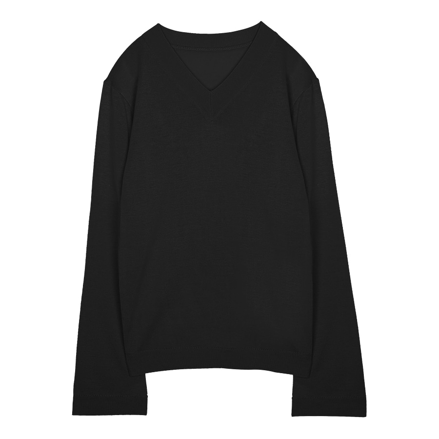 iuw0064 v-neck knit (black)