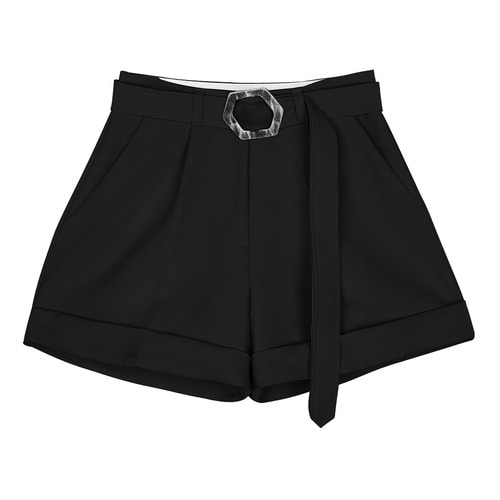 iuw0071 blet-waist shorts (black)