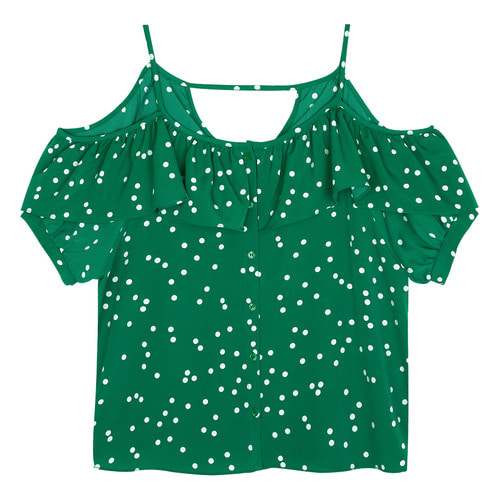 iuw0103 dot blouse (green)