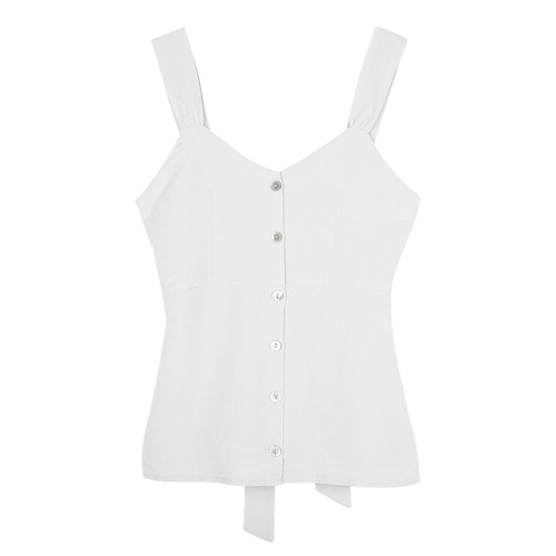 iuw133 back_ribbon linen sleeveless (white)