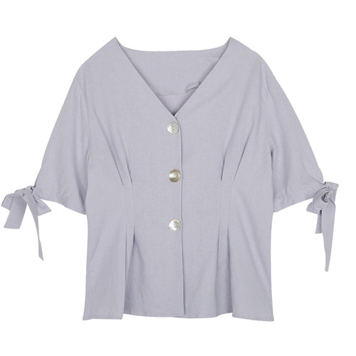 iuw142 pearl button blouse (purple)