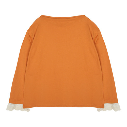 iuw166 laced-sleeve T-shirts (orange)