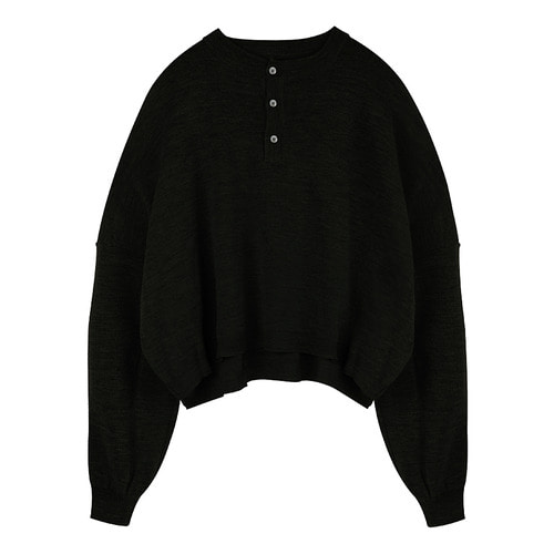 iuw157 henley neck crop knit (black)
