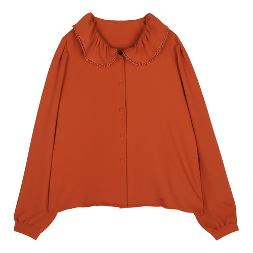 iuw175 laced collar blouse (orange)