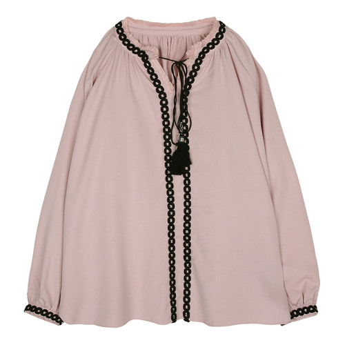 iuw169 tassle-laced blouse (pink)