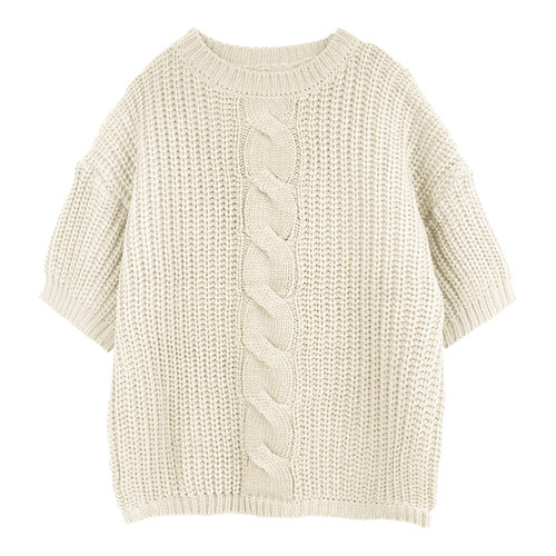 iuw160 twist short- sleeve knit (ivory)