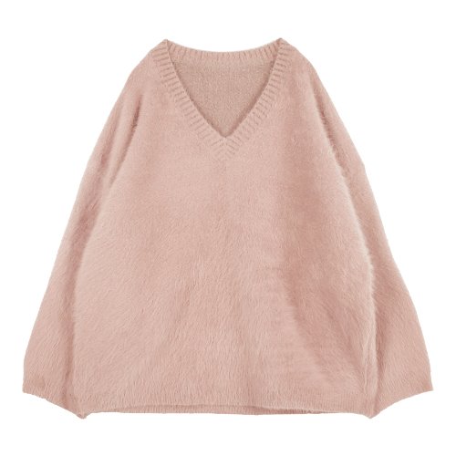 iuw217 angora v-neck knit (pink)