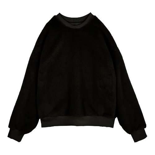 iuw219 mink fur sweatshirts (black)
