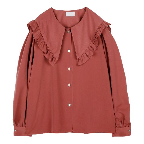 iuw232 big-collar frill blouse (brick)