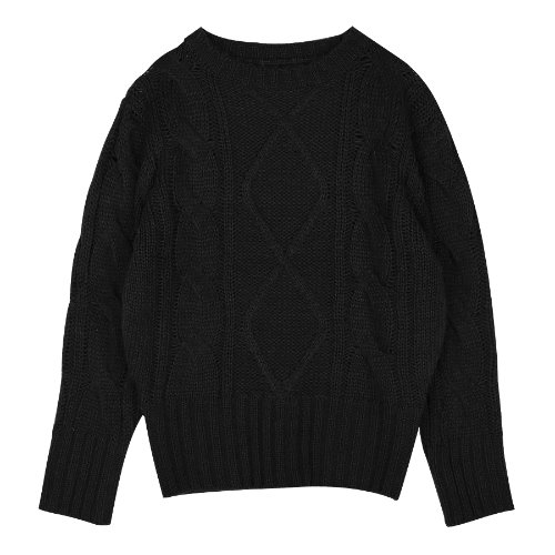 iuw281 twisted knit (black)