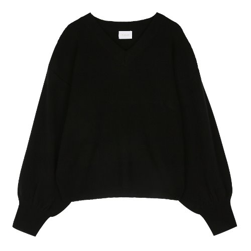 iuw334 V-neck knit (black)
