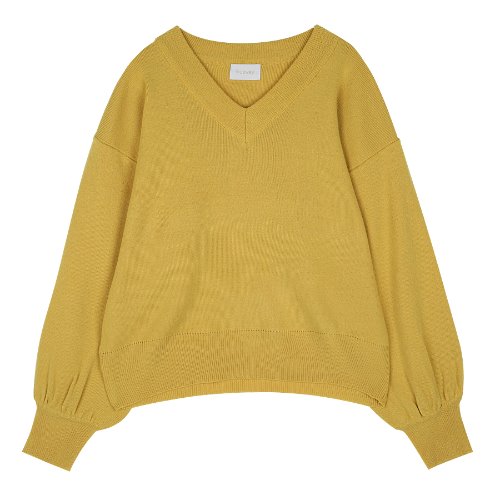iuw335 V-neck knit (yellow)