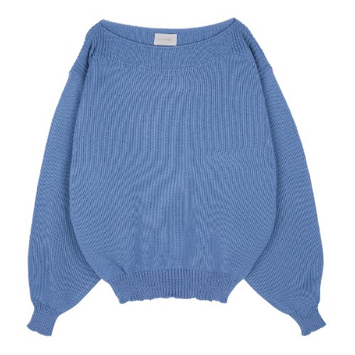 iuw333 Boat neck knit (blue)