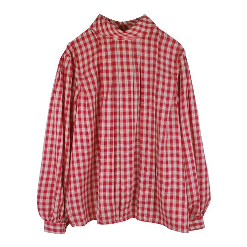 iuw354 Honey check blouse