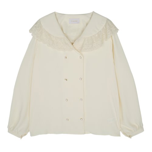 iuw343 Laced button point blouse (ivory)