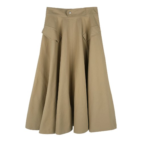 iuw318 Cotton long skirt (beige)