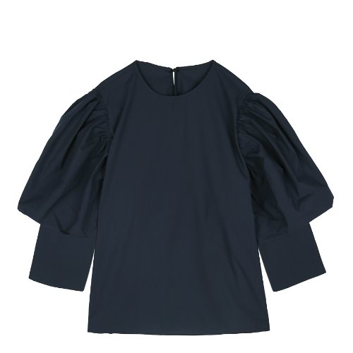 iuw339 Sleeve-balloon blouse (navy)