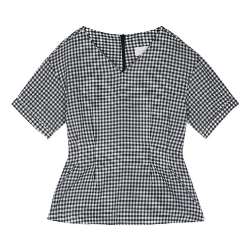 iuw411 Waist laced gingham check (navy)